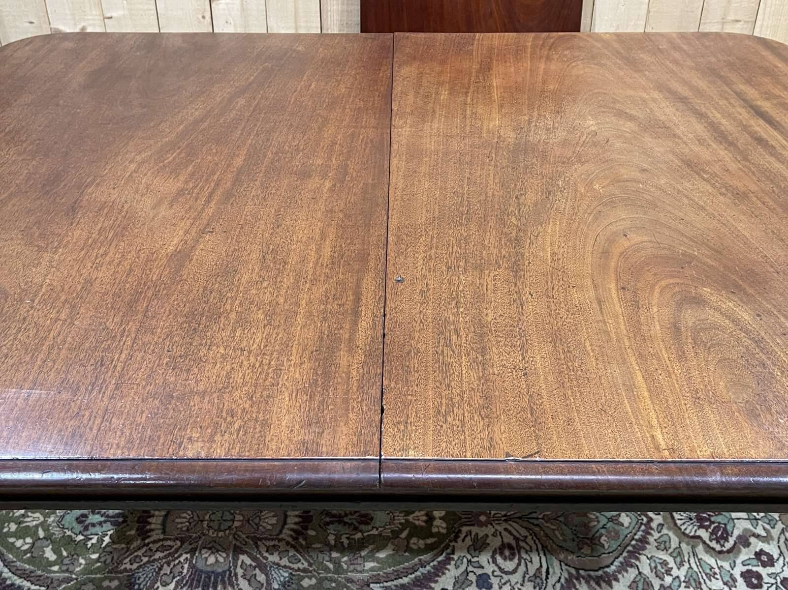 Victorian mahogany table with 2 extensions - 19th century work - Crank system