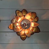 Pair of floral wall sconces in brass, Maison Jansen, 1970