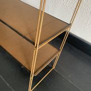 Vintage 1960 String wall shelf in gold wood - 60 x 50 cm
