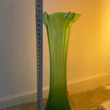 Vintage green tulip vase