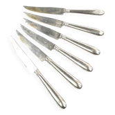 Ensemble de couteaux à fruits, métal blanc plaqué argent, Allemagne, années 1930