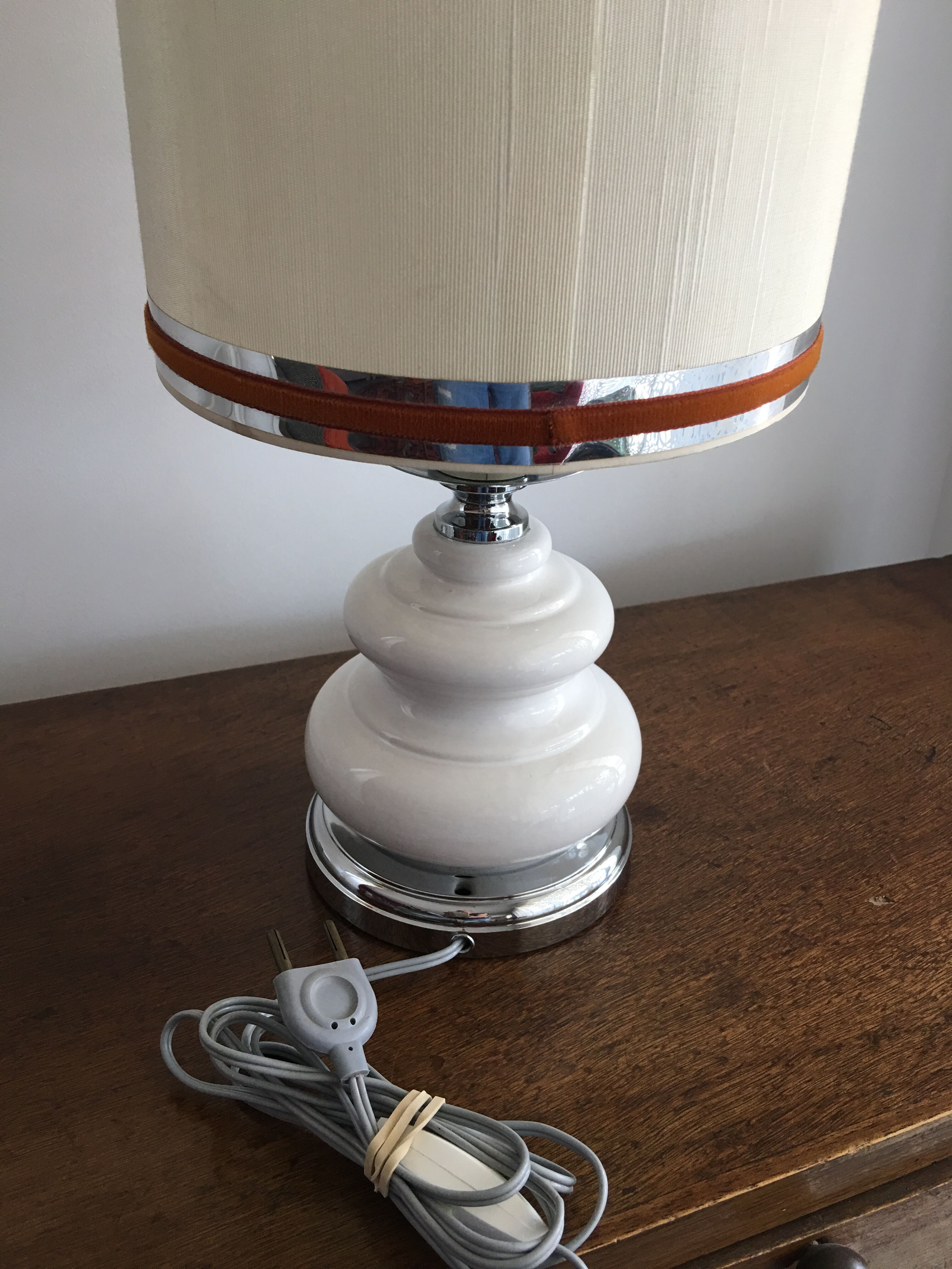 Chrome ceramic lamp 1970