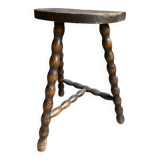 Half moon wooden milkman stool