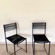 Pair of Italian Chairs in Black Metal and Scooby, produced by Pluri Bergamo, 1980