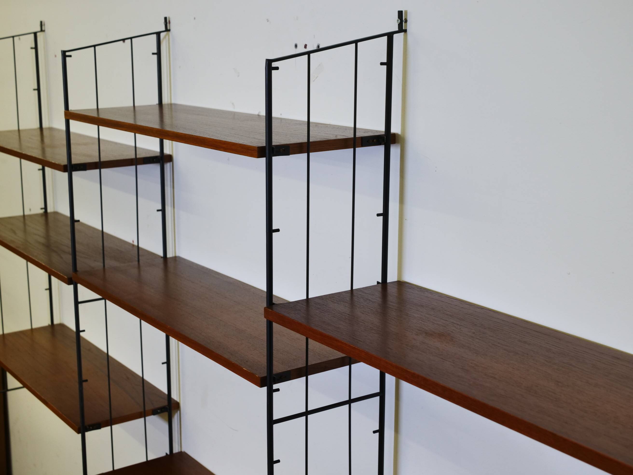 Modular teak storage unit in mid-century style, set of 12, 1960s.