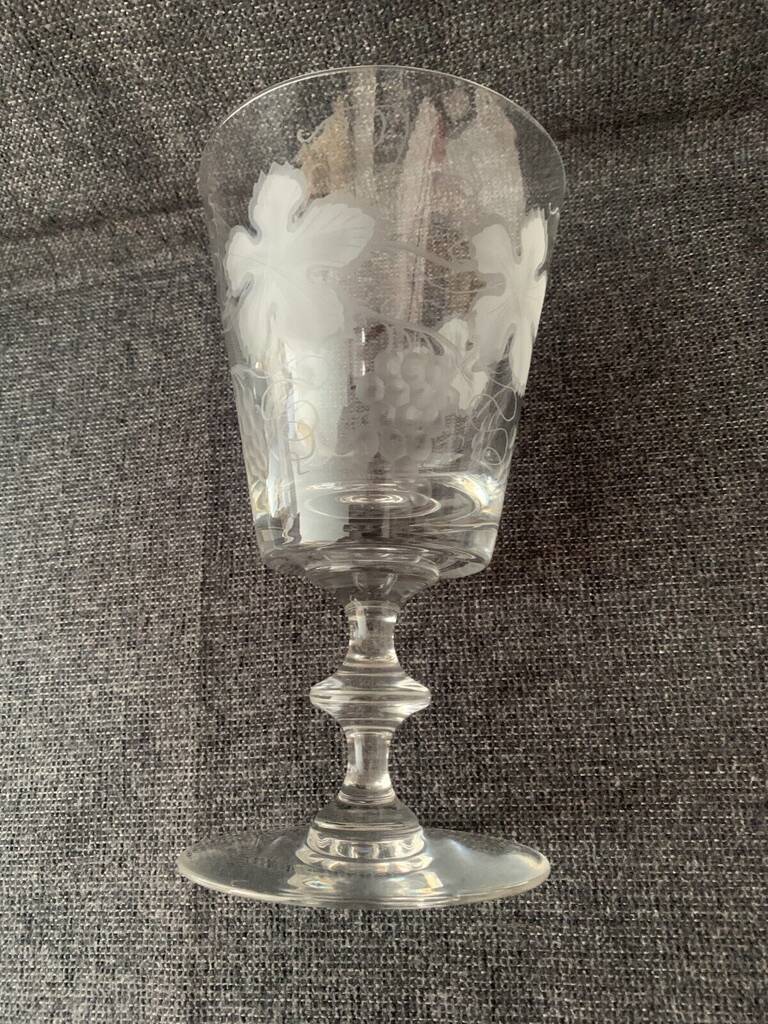 Grande Coupe Cristal Val St Lambert Décor de Pampres