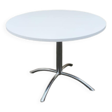 beautiful round designer table from the 1970s/80s with chrome base
