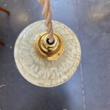 Lampe baladeuse en verre de Clichy jaune pâle