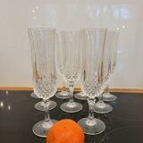 9 crystal champagne flutes from Arques model Longchamp