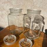 2 vintage glass jars