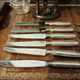 Set of 12 silver metal knives brand Alfénide with their case