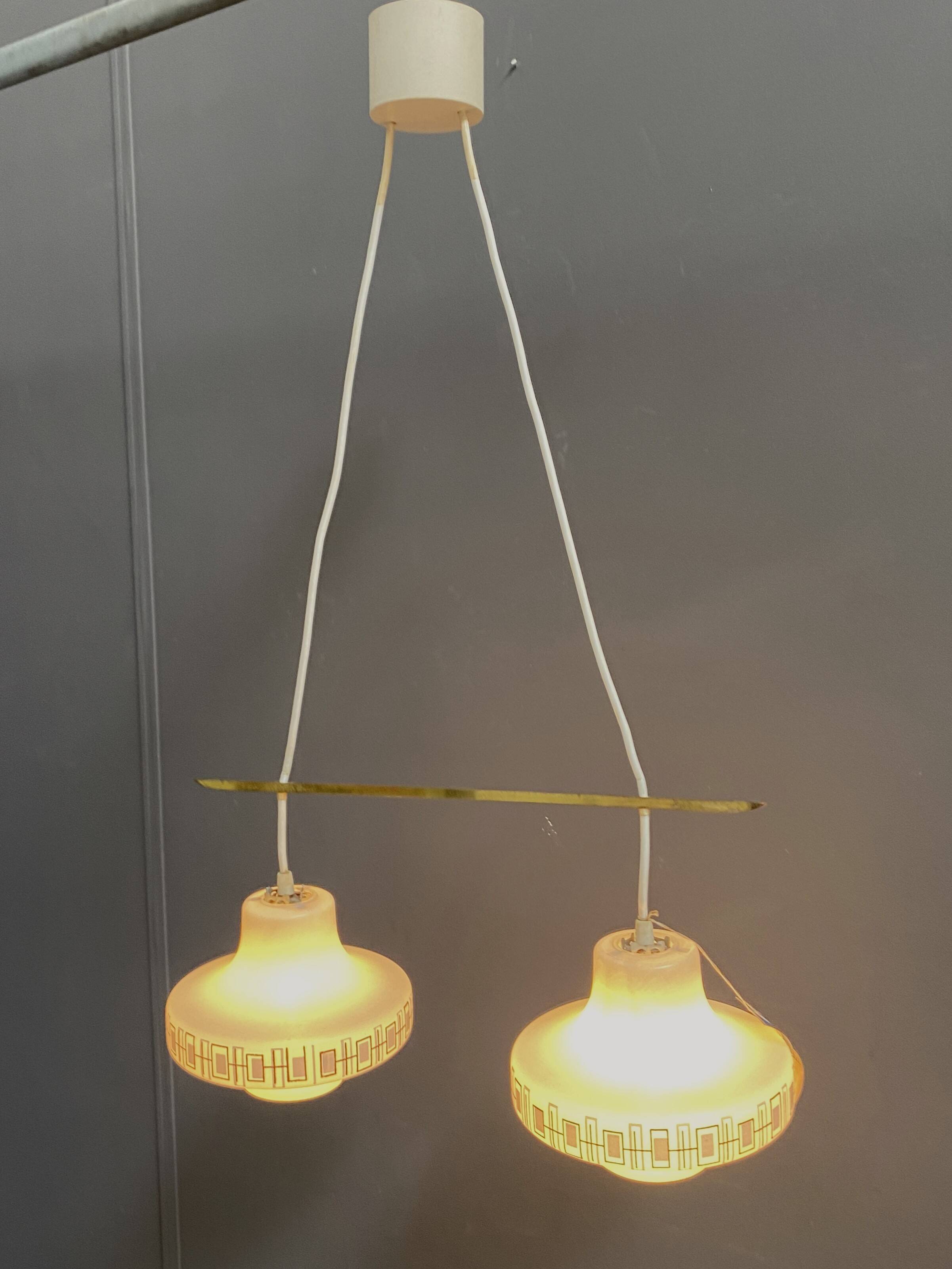 Double glass hanging lamp 1960s