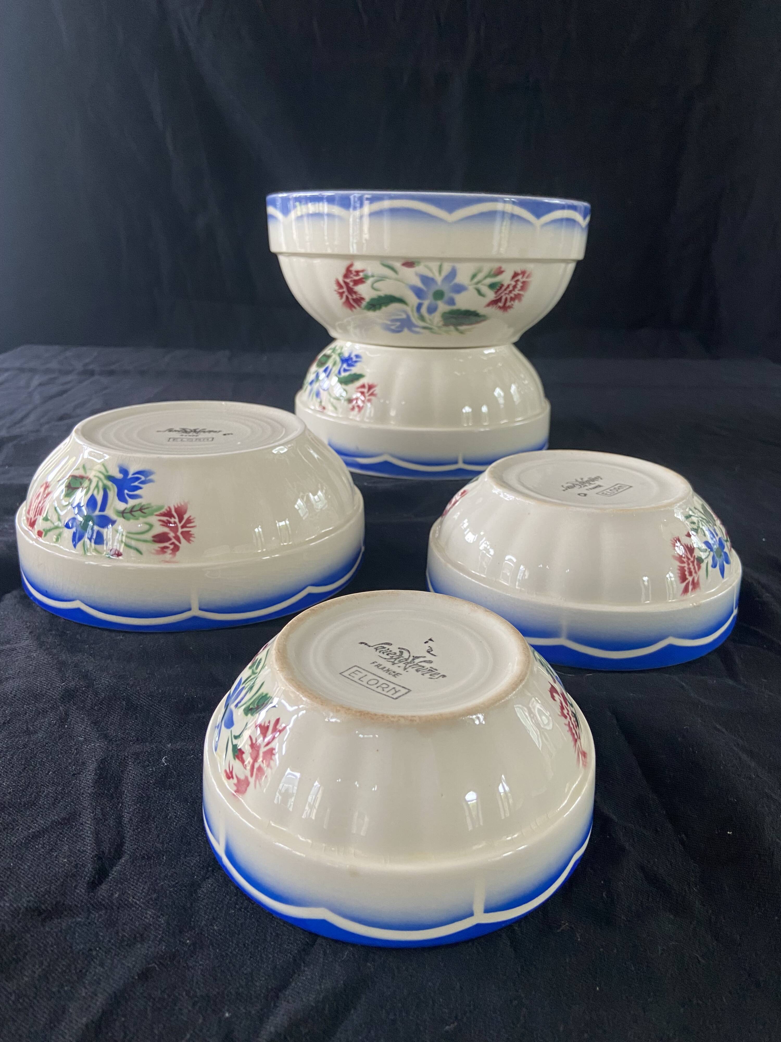 Set of 6 Digoin Sarreguemines "Elorn" salad bowls