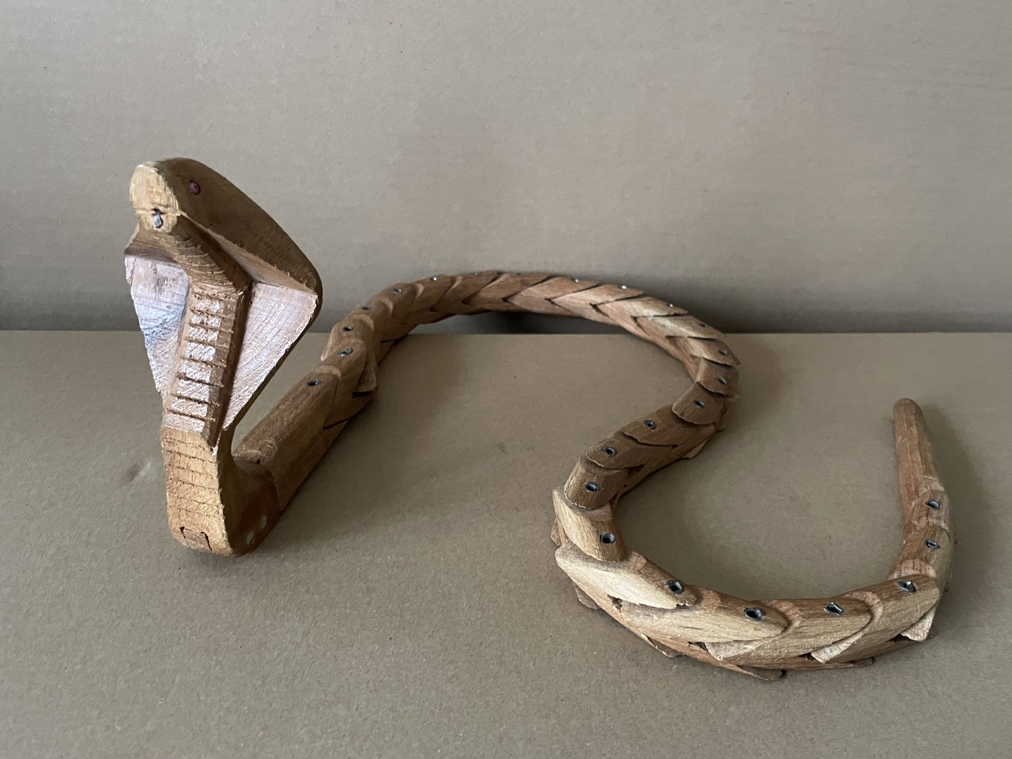 Articulated wooden snake