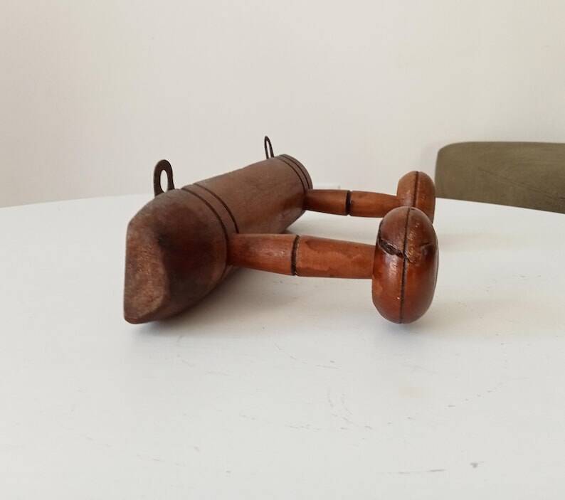Antique folk art wall coat rack