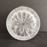 Set of three crystal and glass vases