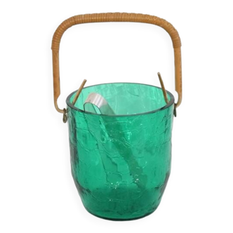 Vintage glass ice bucket by Gunnar Ander