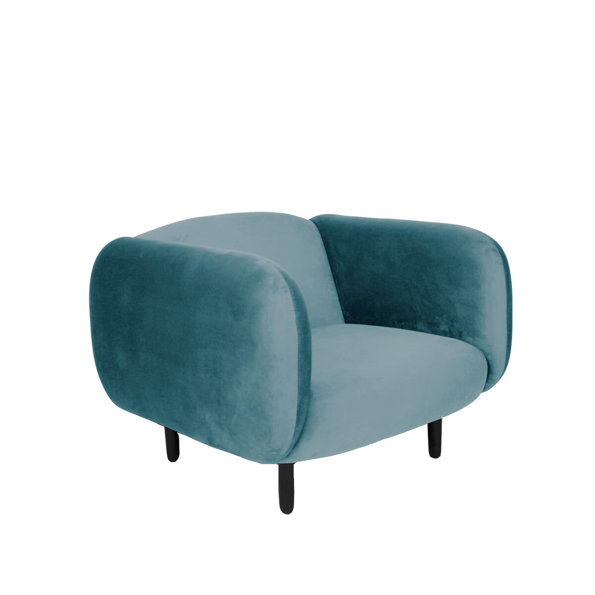 MOIRA light blue velvet armchair