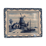 Rectangular porcelain cup Royal Delfts decoration mill 15x12 cm - Made in Holland