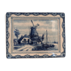 Rectangular porcelain cup Royal Delfts decoration mill 15x12 cm - Made in Holland