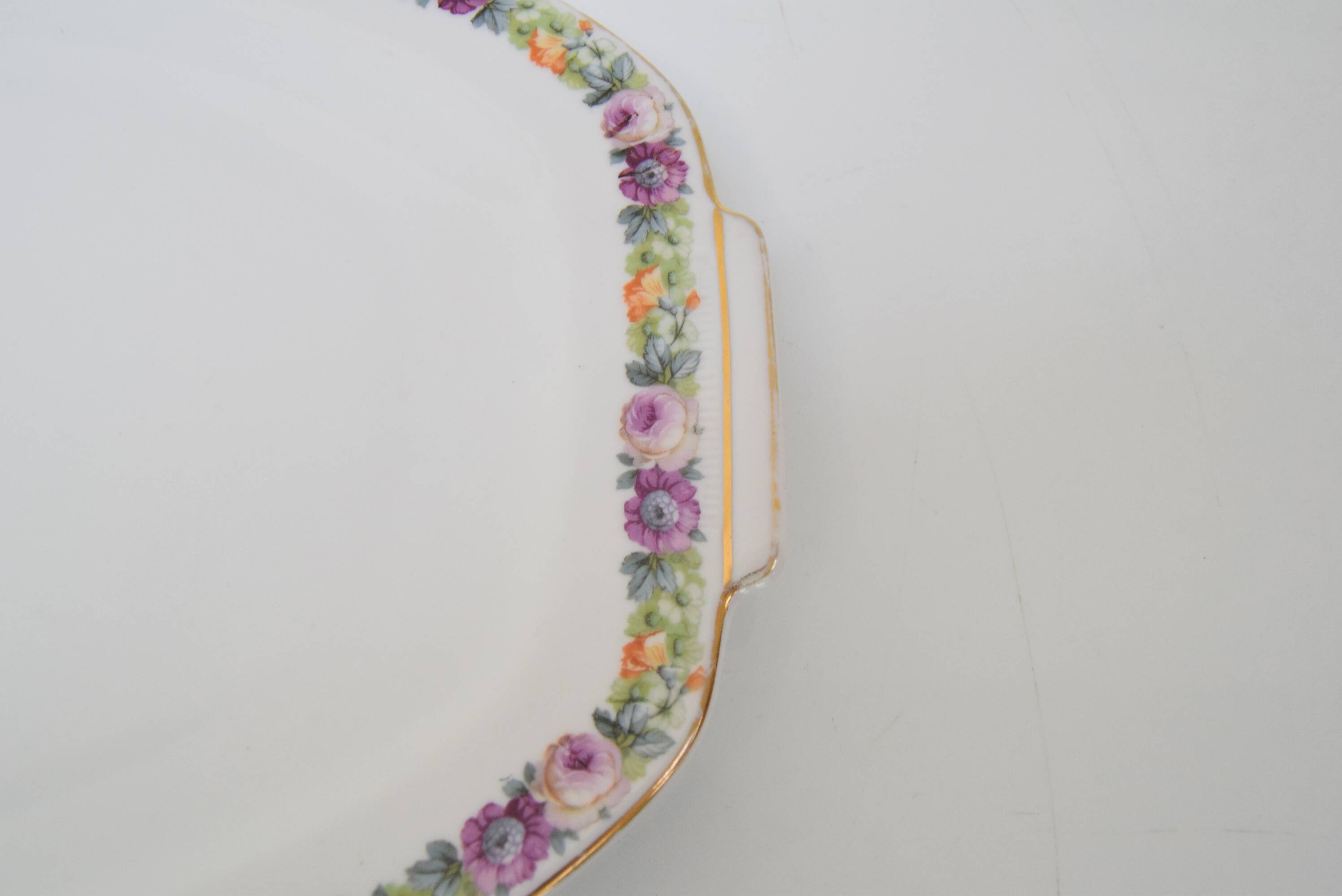 Plateau de service en porcelaine rare, porcelaine Merklín, années 1914.