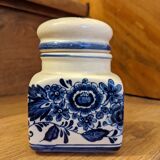 Pot apothicaire bleu peint à la main porcelaine