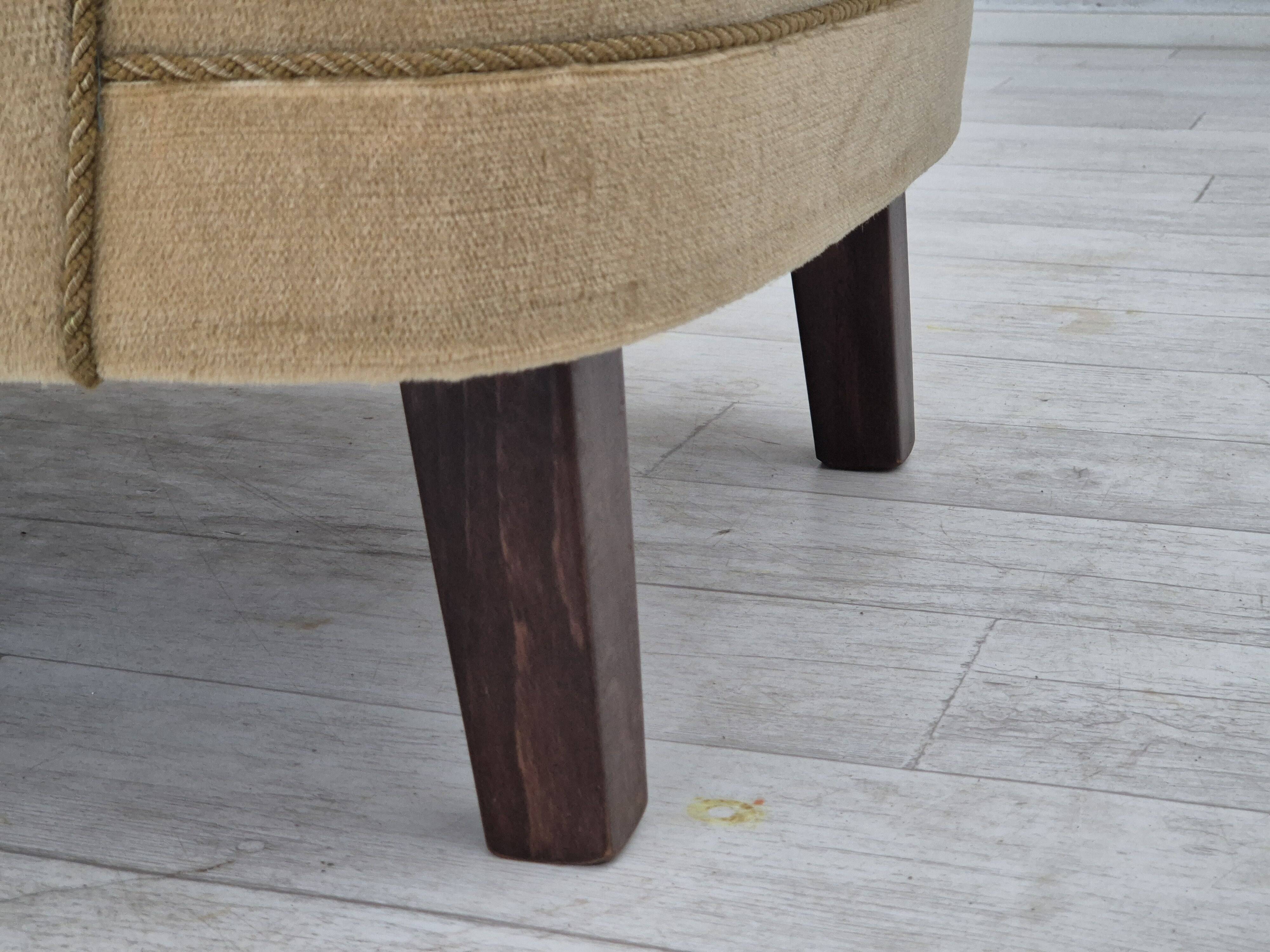 1970s, Danish lounge chair, original condition, furniture velour.