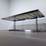 Extendable chrome dining table
