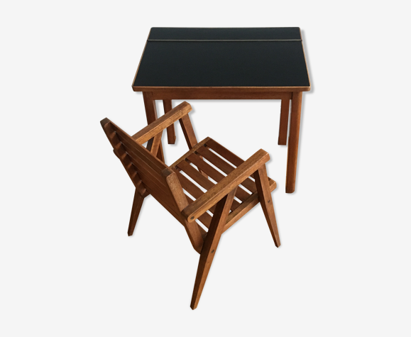 Ensemble bureau à abattant et fauteuil enfant