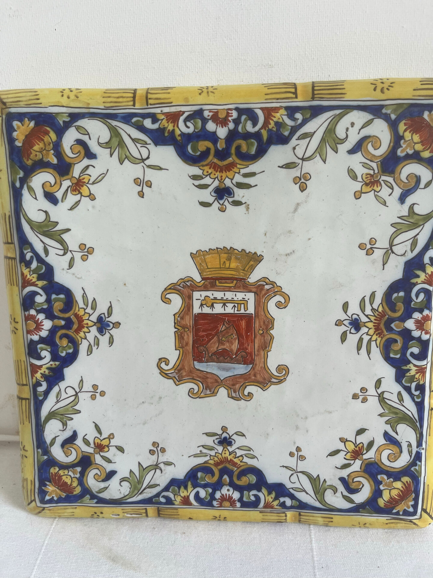 Old Rouen earthenware trivet