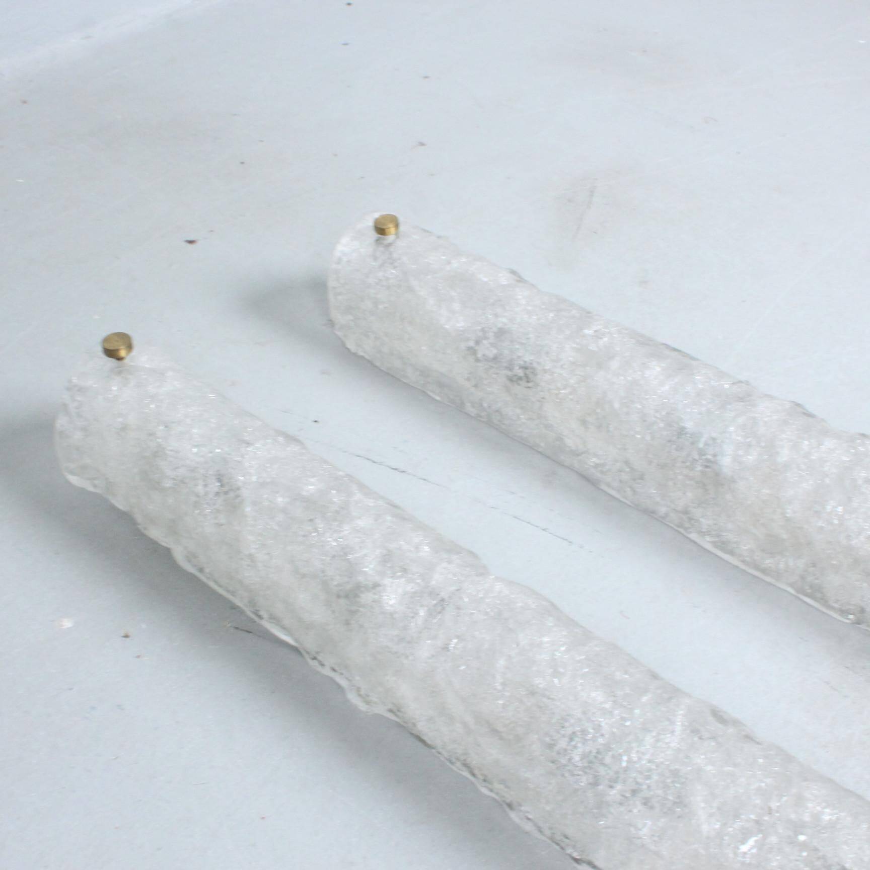 Hillebrand pair of frosted glass wall lights 1970 germany