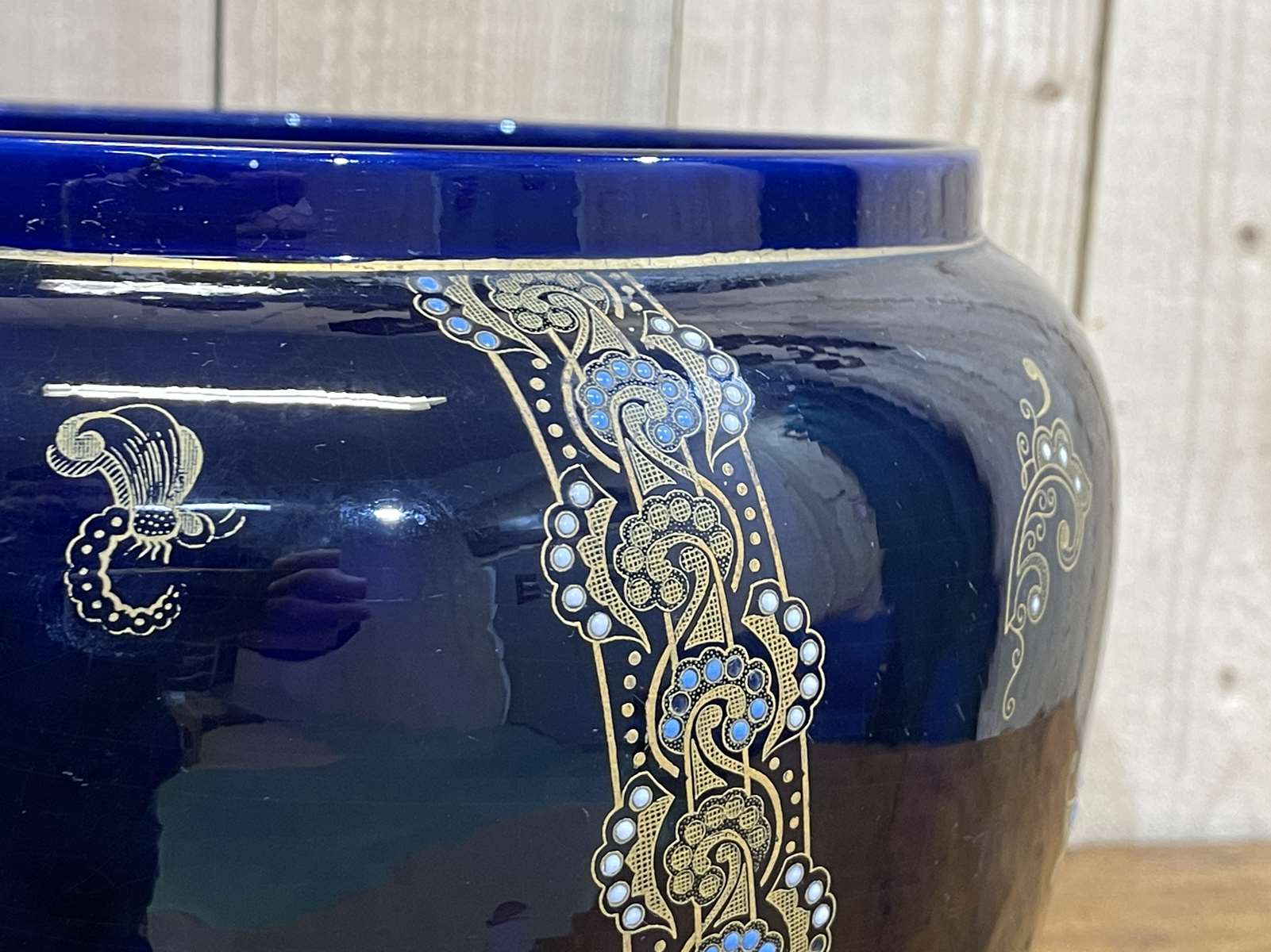 Porcelain pot cache - art deco era - Bleu de Sèvres