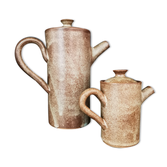 Ceramics vallauris design 1950 vintage teapot pot pitcher sandstone signed travia