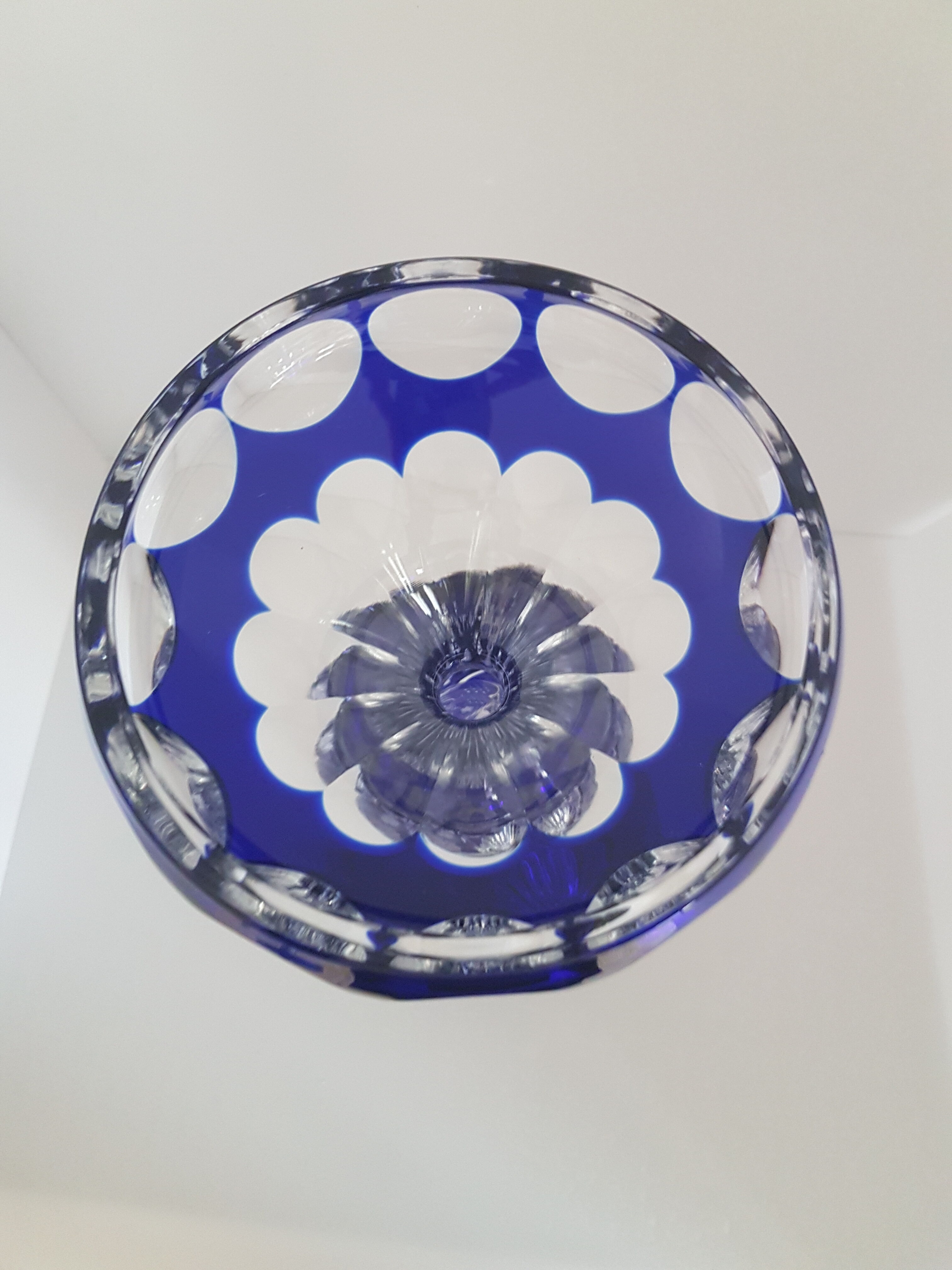 Vase bleu cristallery of lorraine - large model
