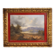 Italian landscape with wayfarers, oil on canvas dated 1845