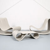 Swisspearl/Eternit Willy Guhl set of 2 Loop Chairs and 1 Loop Table
