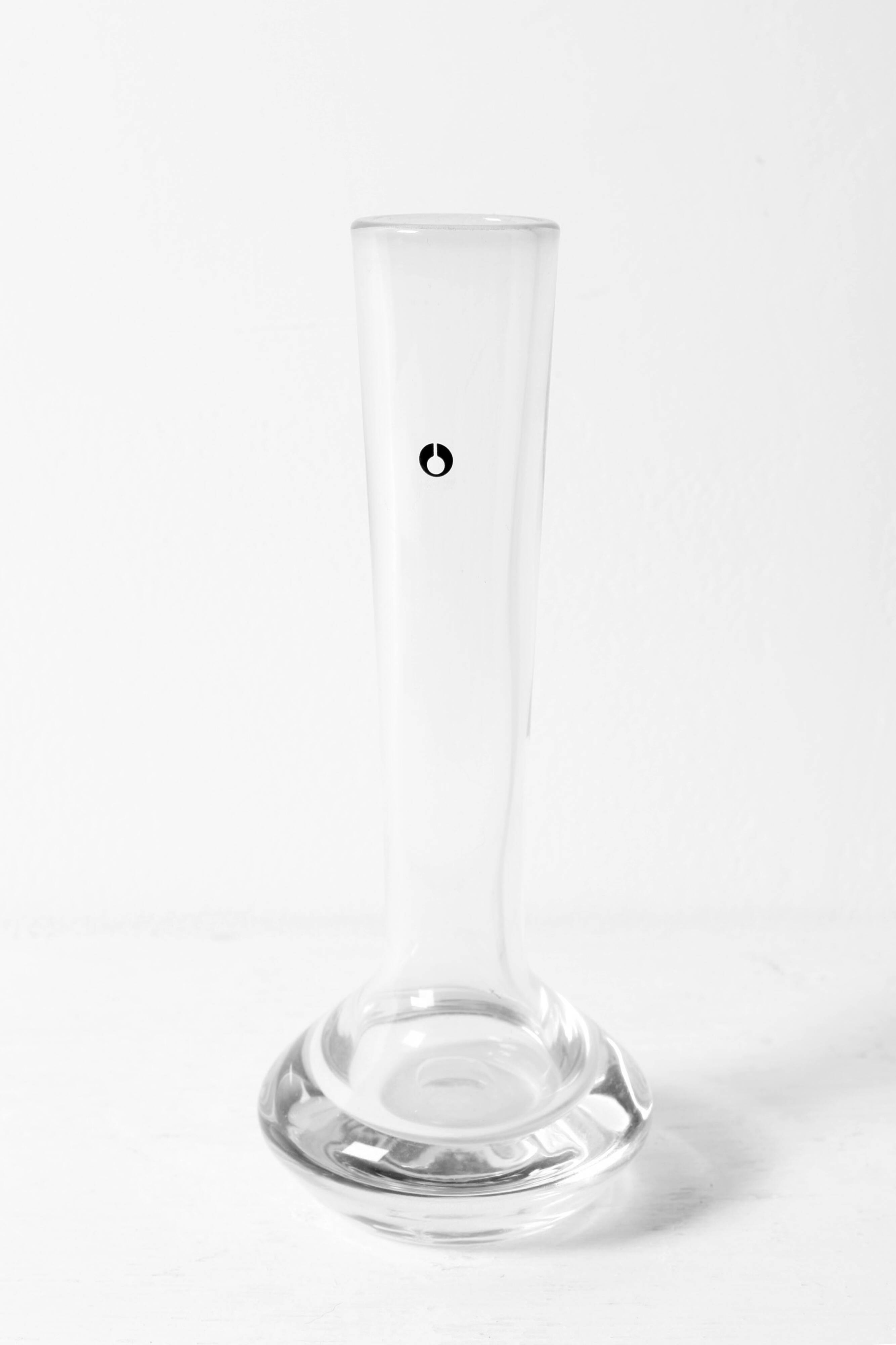 Small Vintage Clear Single Flower Glass Vase / Pukeberg / Sweden / 1960s