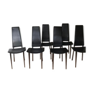 lot de 6 chaises noires - cuir