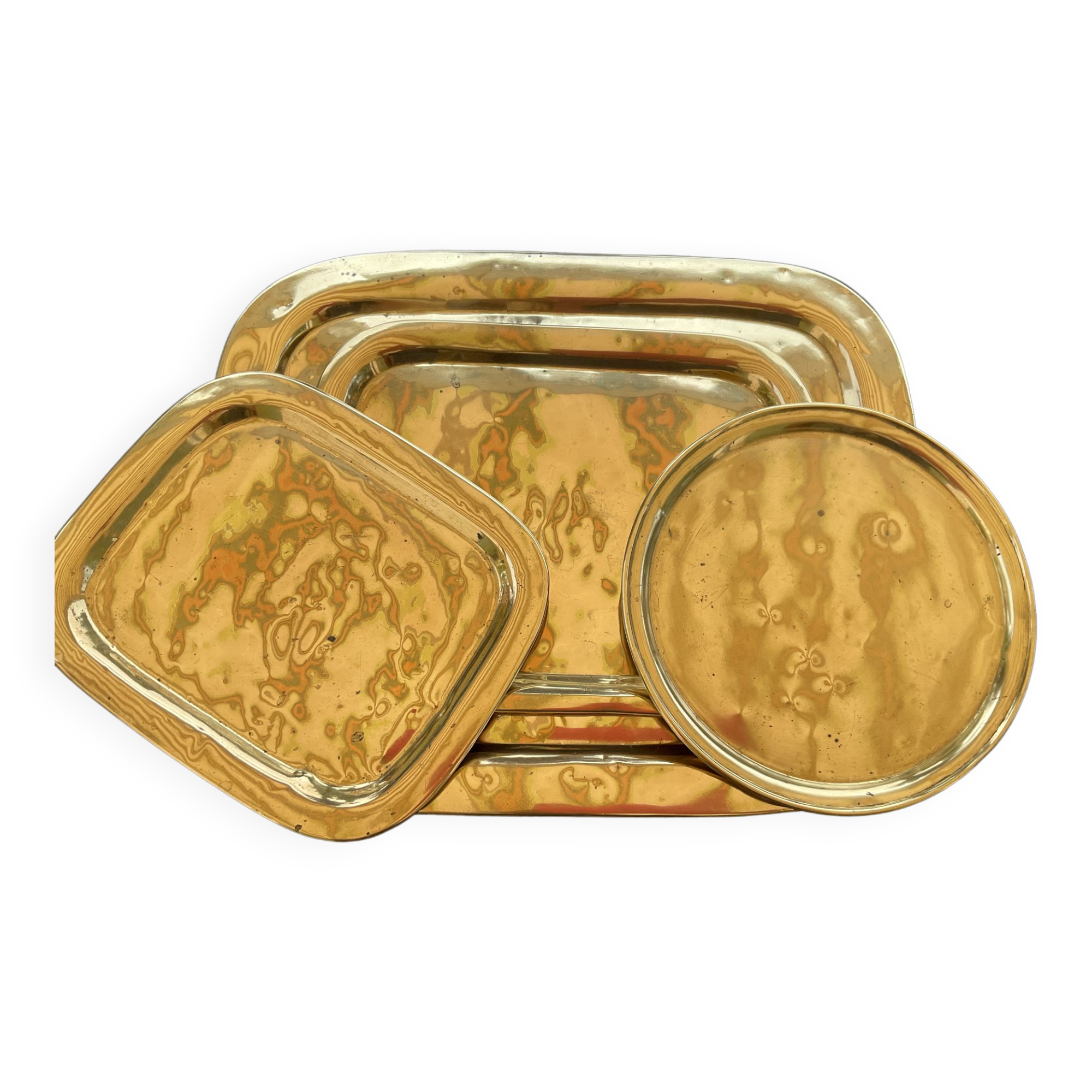 Set of 4 copper trays