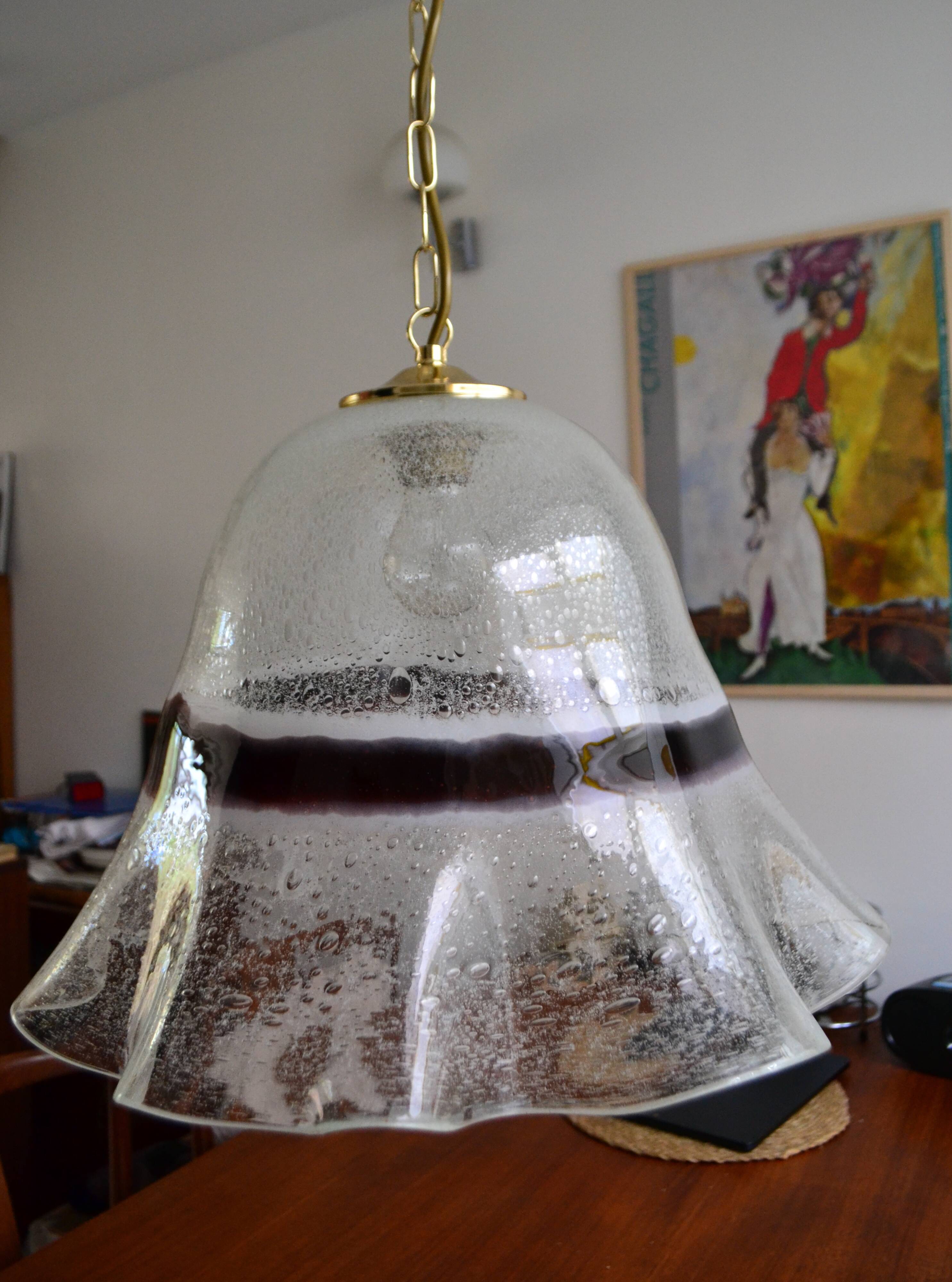 Murano glass suspension Fazzoletto, Italy, 1970s