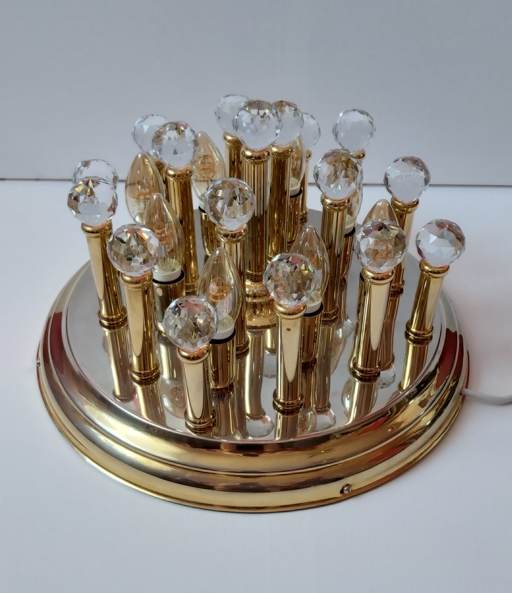 Brass plafond with Swarovski crystals, 1970s