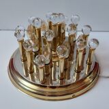 Brass plafond with Swarovski crystals, 1970s