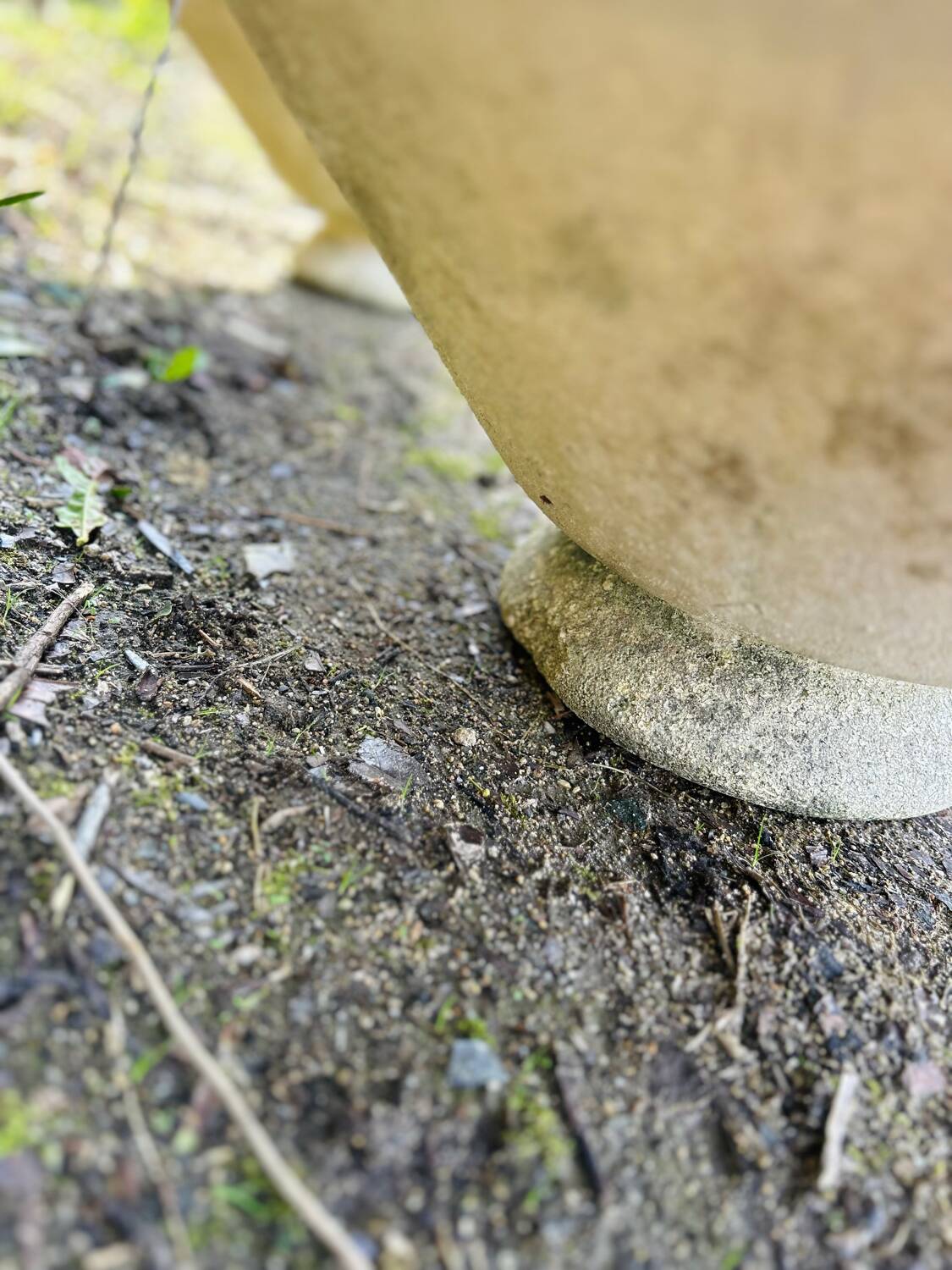 Pair of signed cement garden basins