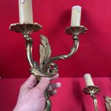 Pair of Louis XV style wall lights, Baroque, gilded bronze