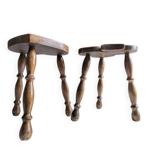 Tabourets tripode brutaliste