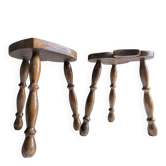 Tabourets tripode brutaliste