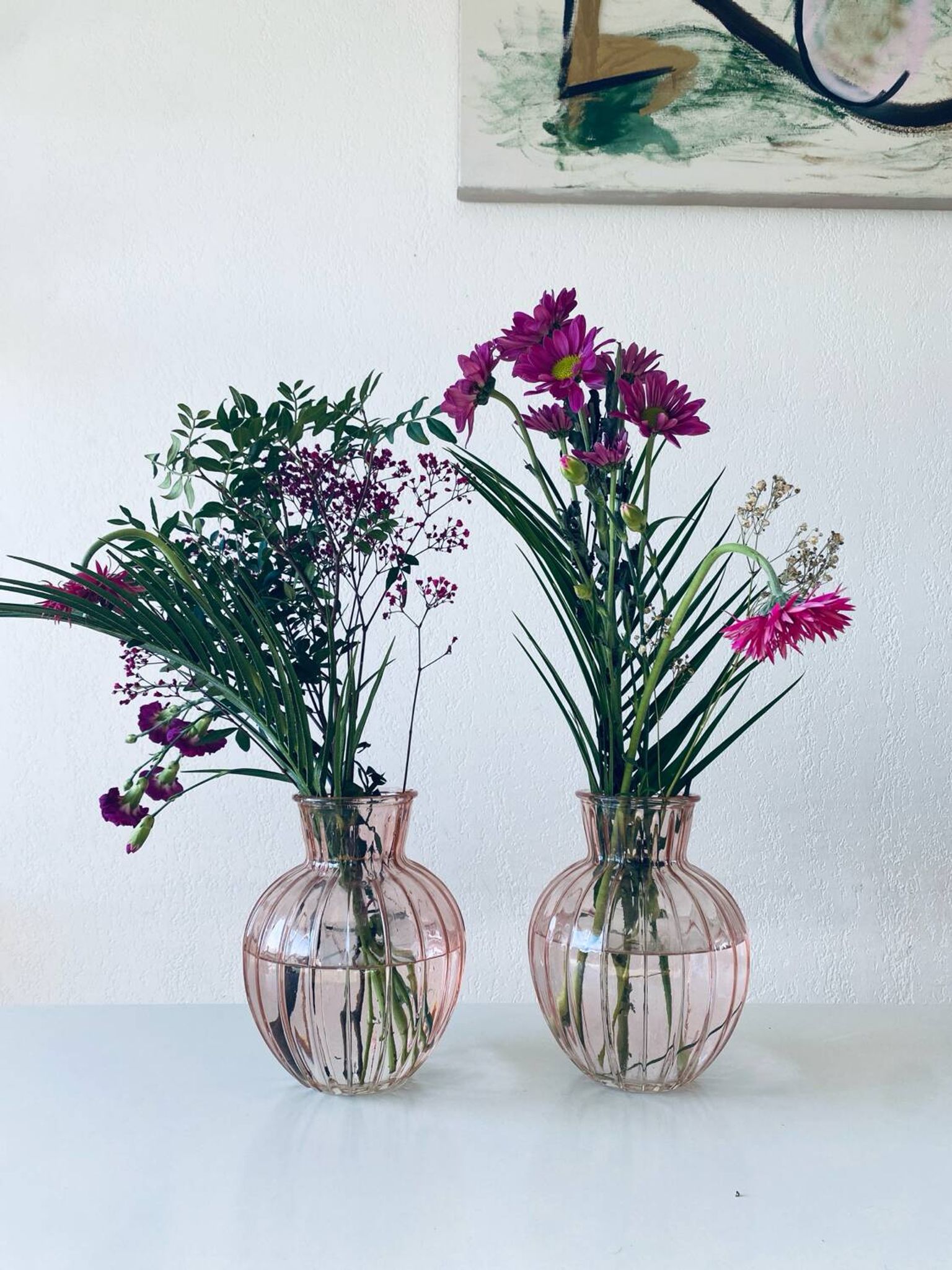 Pair of glass vases