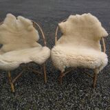 Two vintage sheepskins.