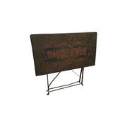 Table pliante bistro en métal ancien, première moitié des années 1900