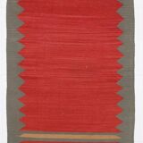 2x6 Red & Green Short Kilim Runner Rug, 73x188Cm